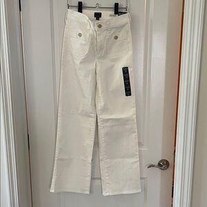 J. Crew Cream Wide-Leg Pants with Gold Buttons. NWT NEVER WORN